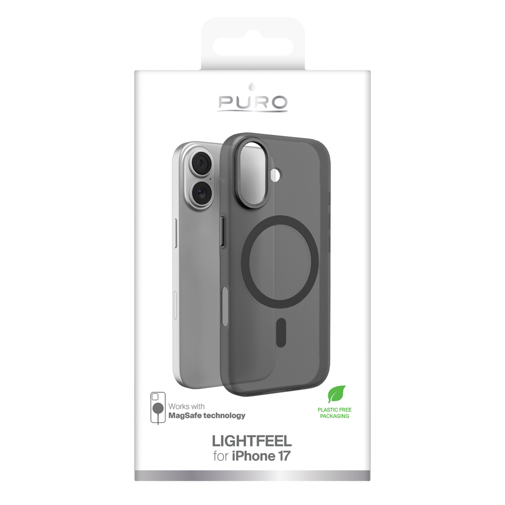 iTok webáruház - Puro Puro Lightfeel tok iPhone 17 készülékhez, MagSafe-kompatibilis (átlátszó és fekete) 2 Puro Lightfeel case for iPhone 17 compatible with MagSafe (átlátszó és fekete)