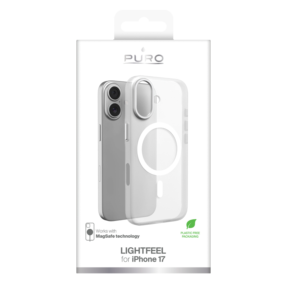 iTok webáruház - Puro Puro Lightfeel tok iPhone 17 készülékhez, MagSafe-kompatibilis (átlátszó és fehér) 2 Puro Lightfeel iPhone 17 Case Compatible with MagSafe (átlátszó és fehér)