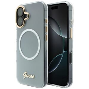 Guess IML Gradient Script Metal MagSafe tok iPhone 17-hez (fehér)