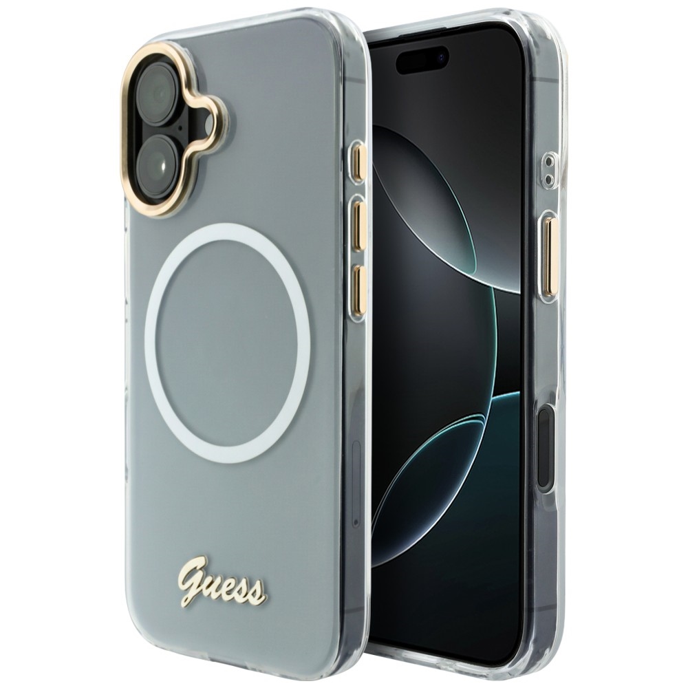 iTok webáruház - Guess Guess IML Gradient Script Metal MagSafe tok iPhone 17-hez (fehér) 1 Guess IML Gradient Script Metal MagSafe Case for iPhone 17 (fehér)