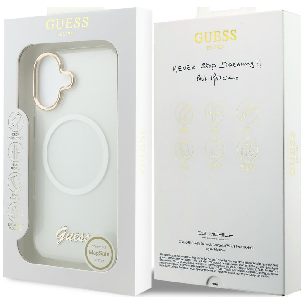 iTok webáruház - Guess Guess IML Gradient Script Metal MagSafe tok iPhone 17-hez (fehér) 8 Guess IML Gradient Script Metal MagSafe Case for iPhone 17 (fehér)