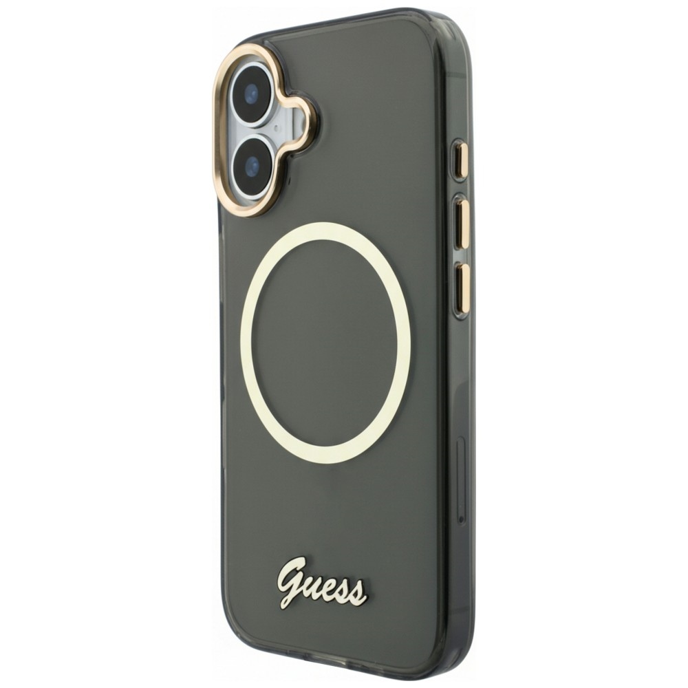 iTok webáruház - Guess Guess IML Script Metal MagSafe tok iPhone 17-hez (fekete) 2 Guess IML Script Metal MagSafe Case for iPhone 17 (fekete)