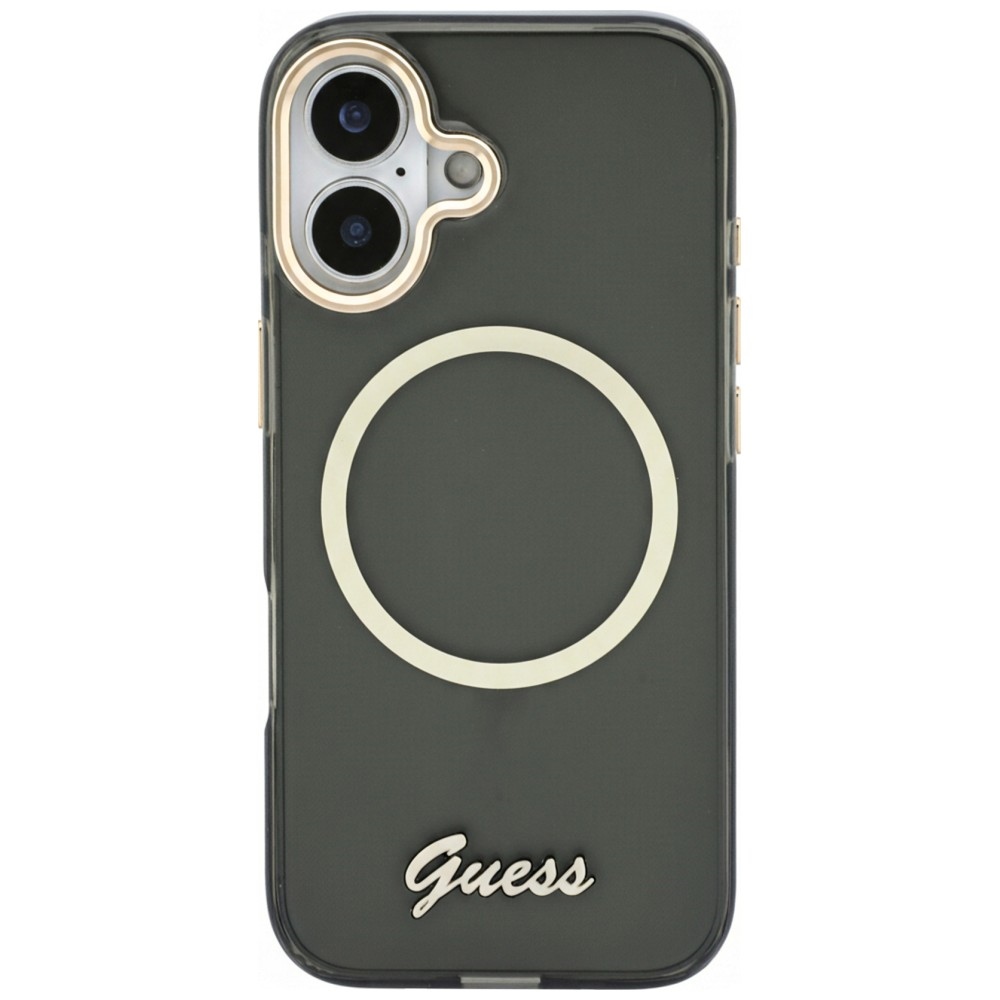 iTok webáruház - Guess Guess IML Script Metal MagSafe tok iPhone 17-hez (fekete) 3 Guess IML Script Metal MagSafe Case for iPhone 17 (fekete)