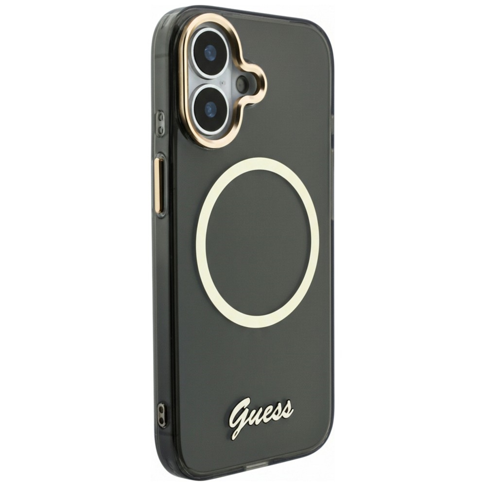 iTok webáruház - Guess Guess IML Script Metal MagSafe tok iPhone 17-hez (fekete) 4 Guess IML Script Metal MagSafe Case for iPhone 17 (fekete)
