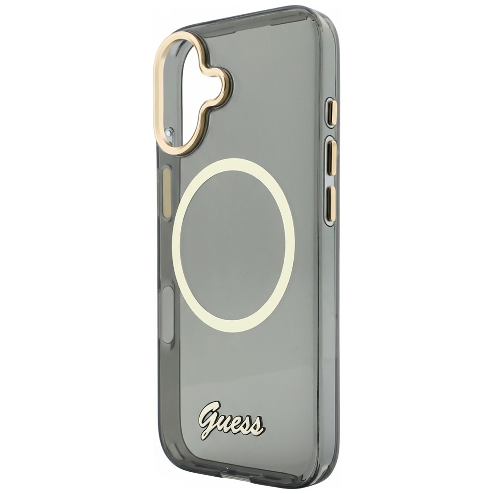 iTok webáruház - Guess Guess IML Script Metal MagSafe tok iPhone 17-hez (fekete) 6 Guess IML Script Metal MagSafe Case for iPhone 17 (fekete)