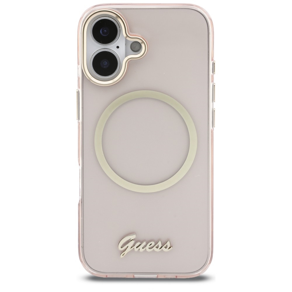 iTok webáruház - Guess Guess IML Script Metal MagSafe tok iPhone 17-hez (rózsaszín) 3 Guess IML Script Metal MagSafe Case for iPhone 17 (rózsaszín)