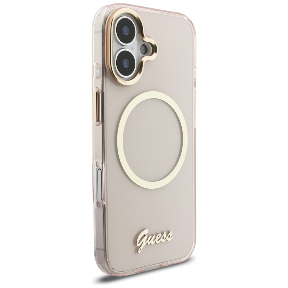 iTok webáruház - Guess Guess IML Script Metal MagSafe tok iPhone 17-hez (rózsaszín) 4 Guess IML Script Metal MagSafe Case for iPhone 17 (rózsaszín)