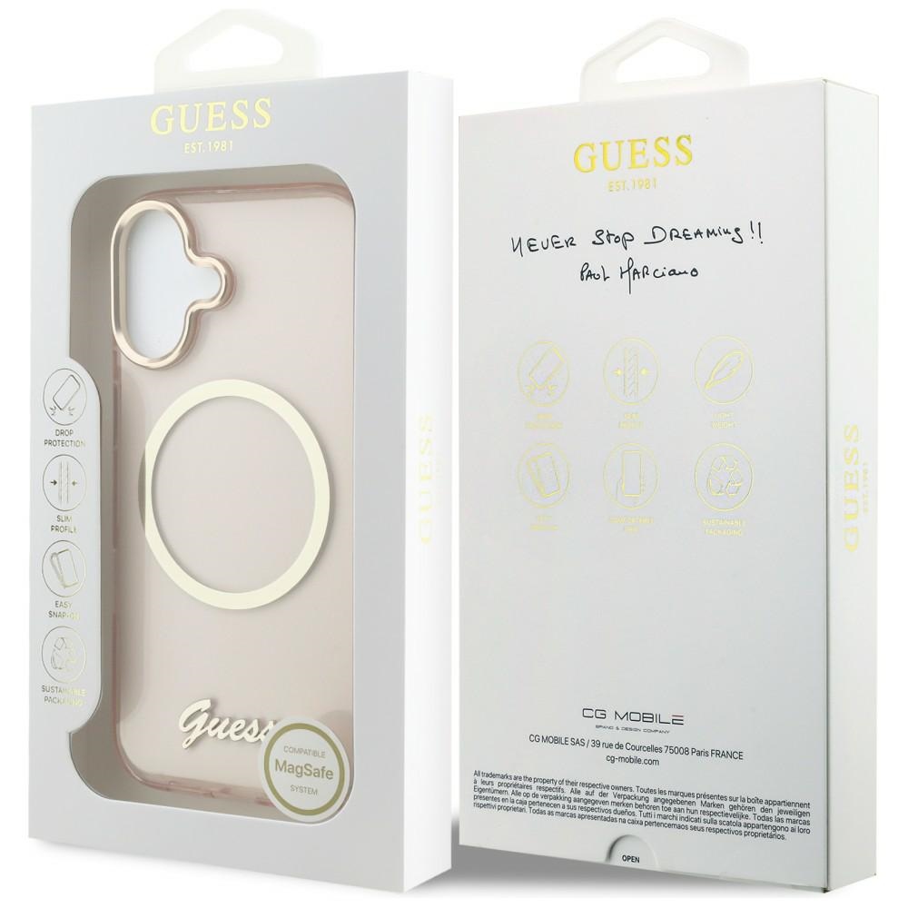 iTok webáruház - Guess Guess IML Script Metal MagSafe tok iPhone 17-hez (rózsaszín) 8 Guess IML Script Metal MagSafe Case for iPhone 17 (rózsaszín)