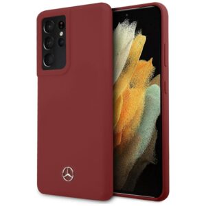 Mercedes szilikon tok Samsung Galaxy S21 Ultra készülékhez (piros)