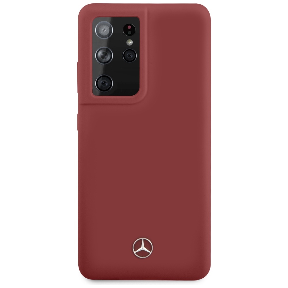 iTok webáruház - Mercedes Mercedes szilikon tok Samsung Galaxy S21 Ultra készülékhez (piros) 3 Mercedes Silicone Line Case for Samsung Galaxy S21 Ultra (piros)