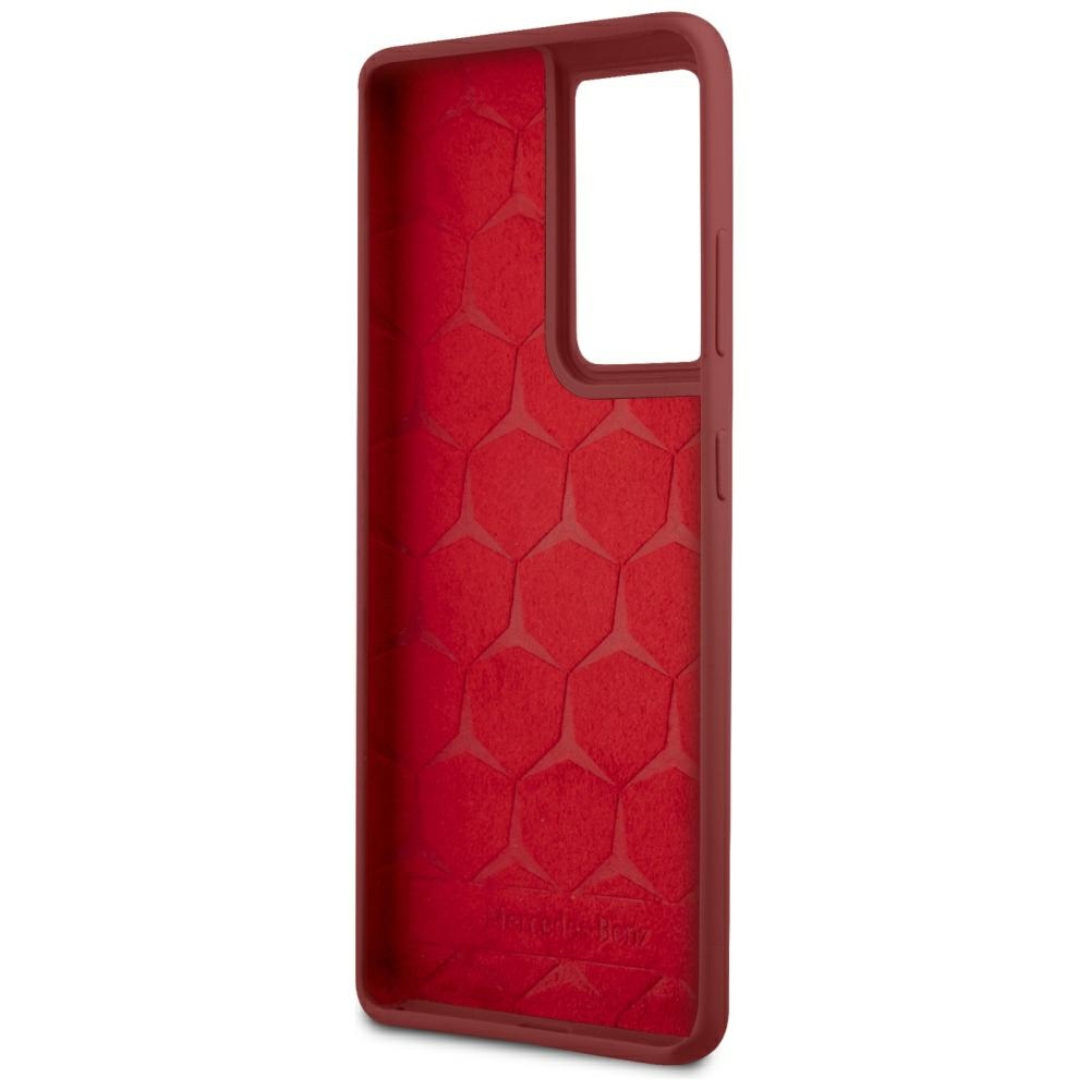 iTok webáruház - Mercedes Mercedes szilikon tok Samsung Galaxy S21 Ultra készülékhez (piros) 7 Mercedes Silicone Line Case for Samsung Galaxy S21 Ultra (piros)