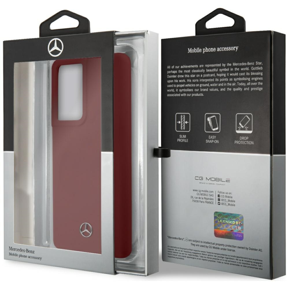 iTok webáruház - Mercedes Mercedes szilikon tok Samsung Galaxy S21 Ultra készülékhez (piros) 8 Mercedes Silicone Line Case for Samsung Galaxy S21 Ultra (piros)