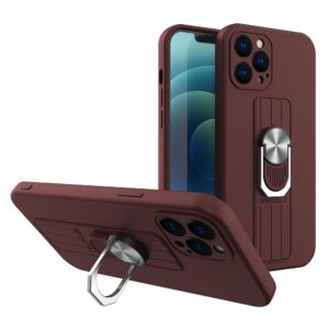 Ring Case szilikon tok Samsung Galaxy S21 Ultra 5G készülékhez, barna
