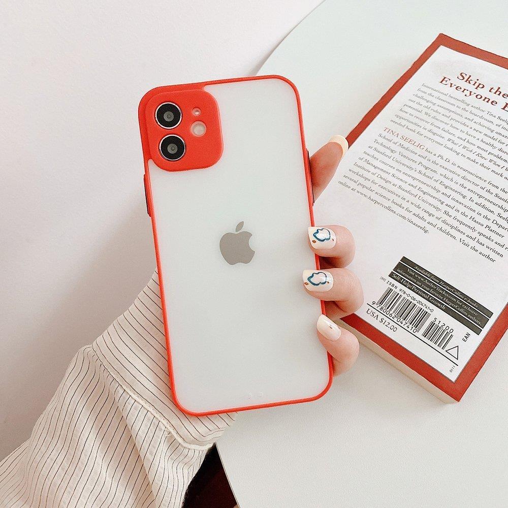 iTok webáruház - Samsung Milky Case szilikon tok Samsung Galaxy S21 Ultra 5G készülékhez, piros 3 Milky Case silicone flexible translucent case for Samsung Galaxy S21 Ultra 5G red