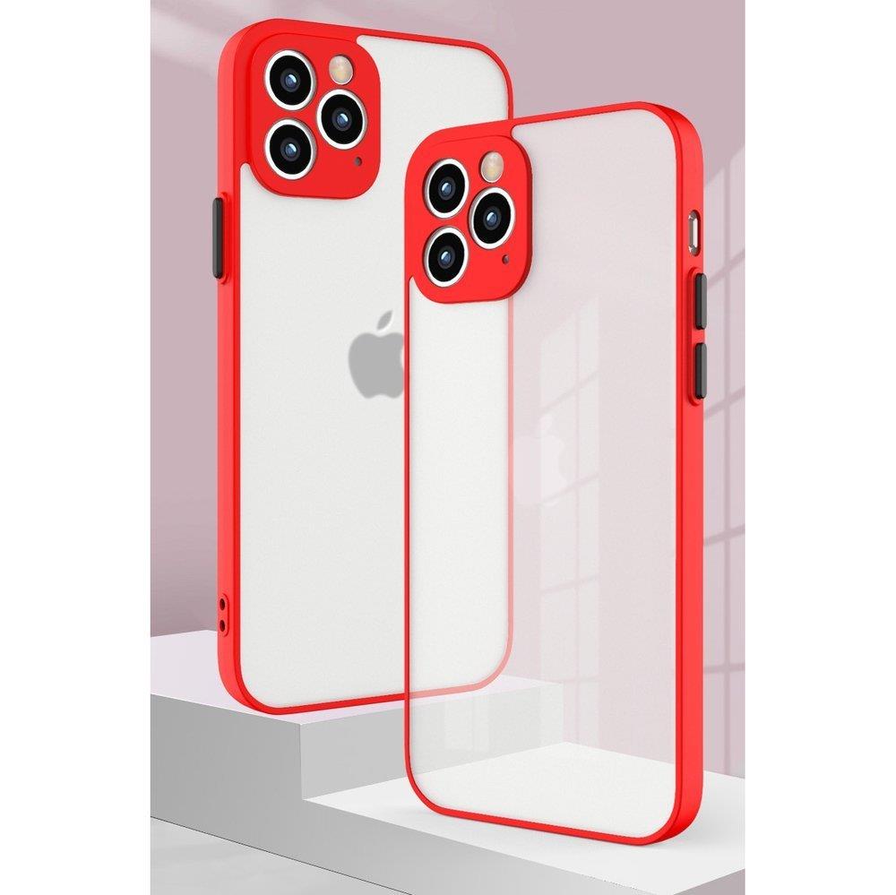 iTok webáruház - Samsung Milky Case szilikon tok Samsung Galaxy S21 Ultra 5G készülékhez, piros 6 Milky Case silicone flexible translucent case for Samsung Galaxy S21 Ultra 5G red
