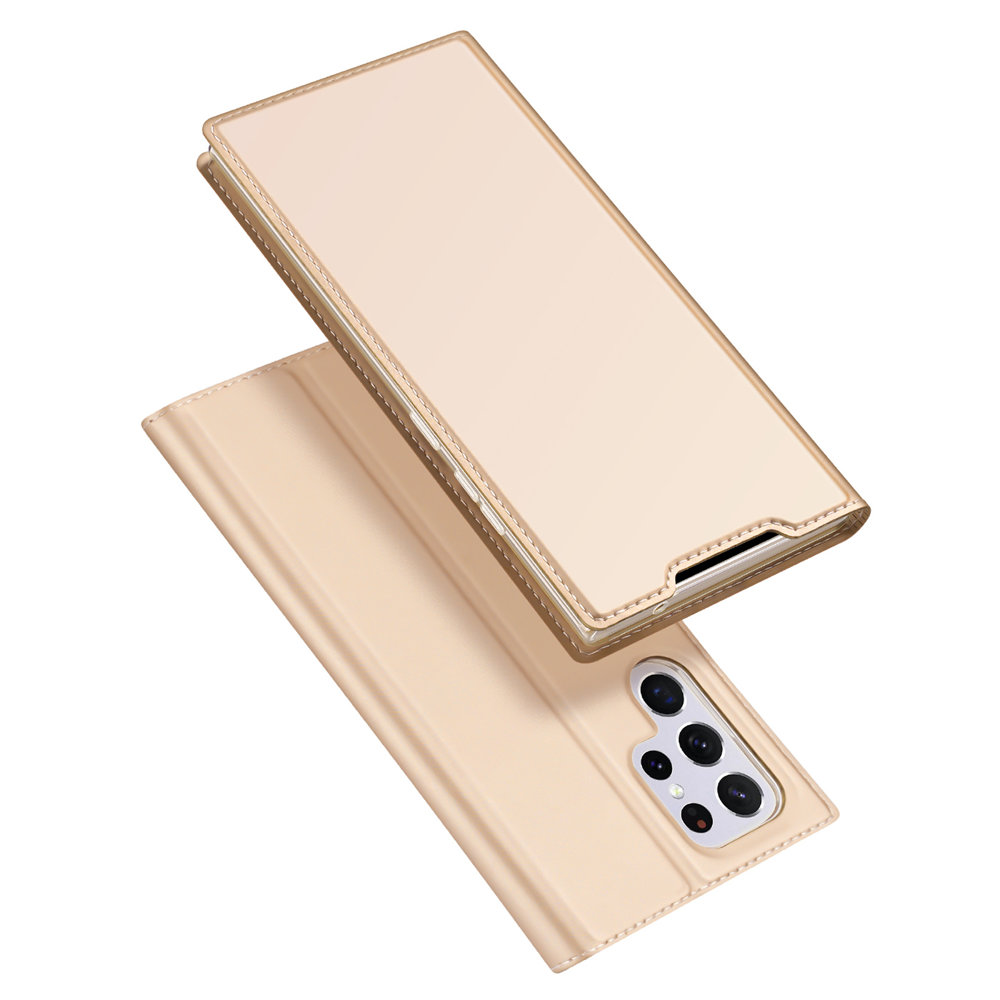 iTok webáruház - Dux Ducis Dux Ducis Skin Pro tok Samsung Galaxy S22 Ultra – arany 1 Dux Ducis Skin Pro Holster Cover for Samsung Galaxy S22 Ultra gold