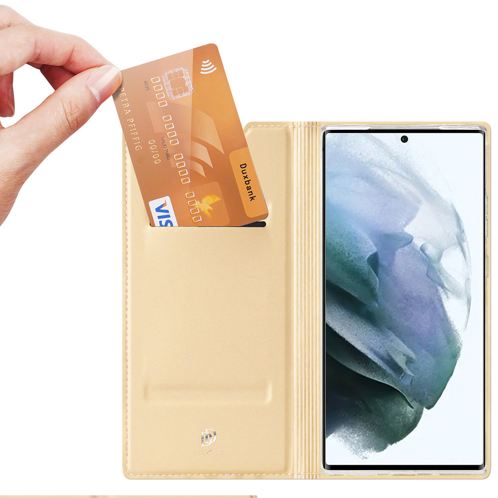 iTok webáruház - Dux Ducis Dux Ducis Skin Pro tok Samsung Galaxy S22 Ultra – arany 2 Dux Ducis Skin Pro Holster Cover for Samsung Galaxy S22 Ultra gold