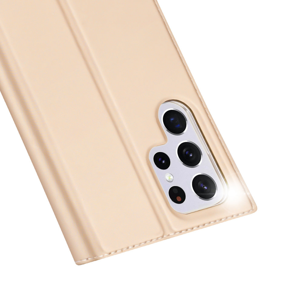 iTok webáruház - Dux Ducis Dux Ducis Skin Pro tok Samsung Galaxy S22 Ultra – arany 3 Dux Ducis Skin Pro Holster Cover for Samsung Galaxy S22 Ultra gold