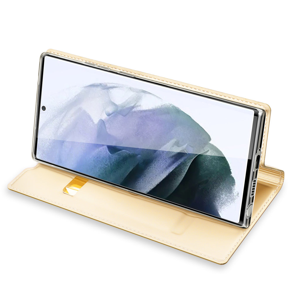 iTok webáruház - Dux Ducis Dux Ducis Skin Pro tok Samsung Galaxy S22 Ultra – arany 4 Dux Ducis Skin Pro Holster Cover for Samsung Galaxy S22 Ultra gold