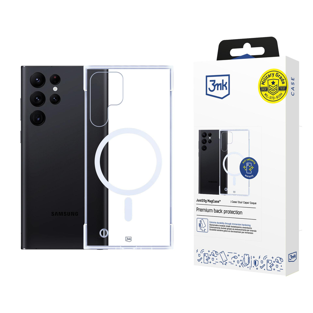 iTok webáruház - Samsung 3mk Just20g MagCase tok Samsung Galaxy S22 Ultra 5G készülékhez (átlátszó) 1 3mk Just20g MagCase for Samsung Galaxy S22 Ultra 5G (átlátszó)