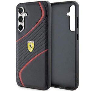 Ferrari Twist Metal Logo tok Samsung Galaxy S23 FE készülékhez (fekete)
