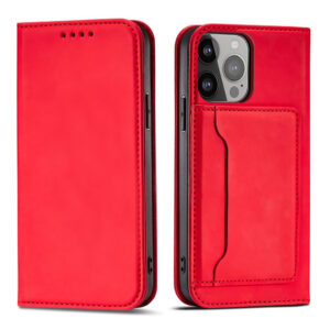 Magnet Card Case mágneses pénztárcatok Samsung Galaxy S23 Ultra készülékhez – piros