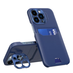 Hurtel Leather Stand Case tok Samsung Galaxy S23 Ultra készülékhez, kék