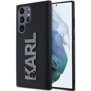 Karl Lagerfeld 3D Rubber Glitter Logo case for Samsung Galaxy S23 Ultra (fekete)