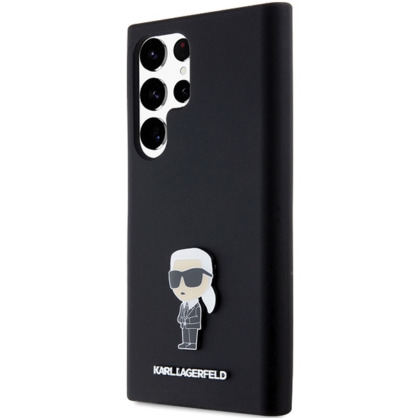 iTok webáruház - Karl Lagerfeld Karl Lagerfeld Silicone Ikonik Metal Pin case for Samsung Galaxy S23 Ultra (fekete) 2 Karl Lagerfeld Silicone Ikonik Metal Pin case for Samsung Galaxy S23 Ultra (fekete)