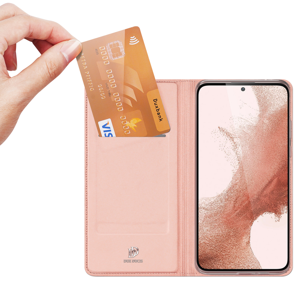 iTok webáruház - Dux Ducis Dux Ducis Skin Pro case for Samsung Galaxy S23+ flip cover card wallet stand pink 2 Dux Ducis Skin Pro case for Samsung Galaxy S23+ flip cover card wallet stand pink