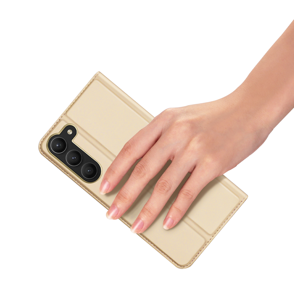 iTok webáruház - Dux Ducis Dux Ducis Skin Pro Case for Samsung Galaxy S23+ Flip Card Wallet Stand Gold 7 Dux Ducis Skin Pro Case for Samsung Galaxy S23+ Flip Card Wallet Stand Gold