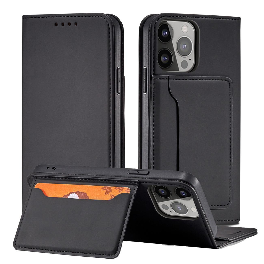 iTok webáruház - Samsung Magnet Card Case for Samsung Galaxy S23+ flip cover wallet stand black 2 Magnet Card Case for Samsung Galaxy S23+ flip cover wallet stand black