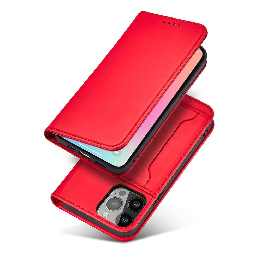 iTok webáruház - Samsung Magnet Card Case case for Samsung Galaxy S23+ flip cover wallet stand red 3 Magnet Card Case case for Samsung Galaxy S23+ flip cover wallet stand red