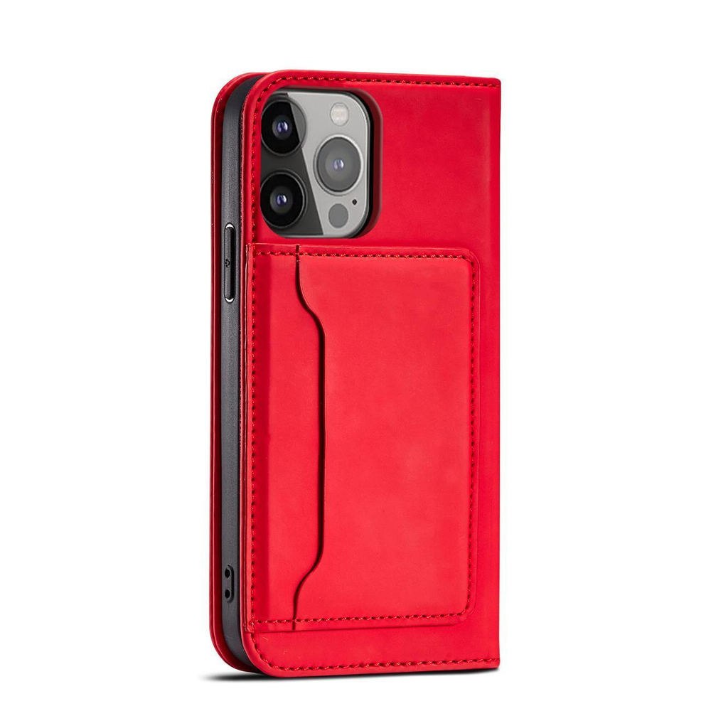 iTok webáruház - Samsung Magnet Card Case case for Samsung Galaxy S23+ flip cover wallet stand red 5 Magnet Card Case case for Samsung Galaxy S23+ flip cover wallet stand red