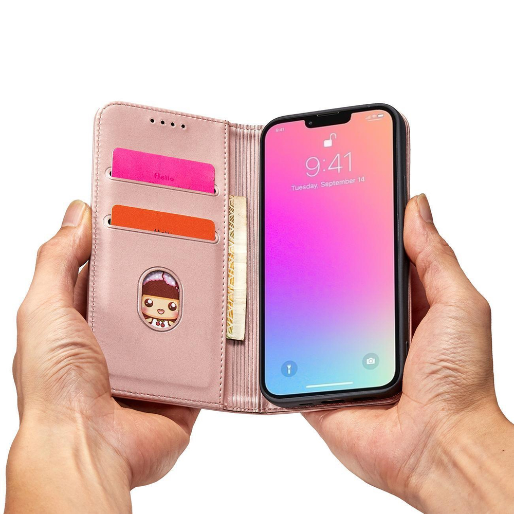 iTok webáruház - Samsung Magnet Card Case for Samsung Galaxy S23+ flip cover wallet stand pink 8 Magnet Card Case for Samsung Galaxy S23+ flip cover wallet stand pink