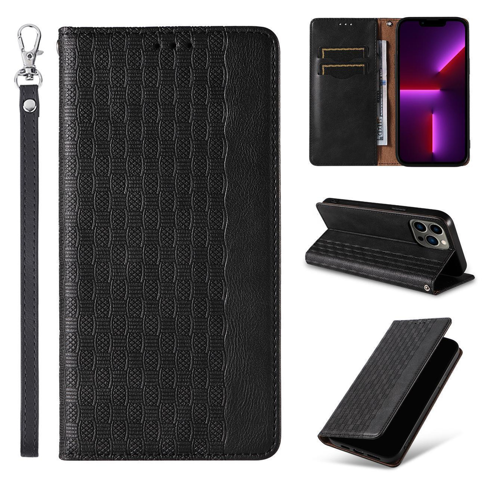 iTok webáruház - Samsung Magnet Strap Case for Samsung Galaxy S23+ Flip Wallet Mini Lanyard Stand Black 3 Magnet Strap Case for Samsung Galaxy S23+ Flip Wallet Mini Lanyard Stand Black