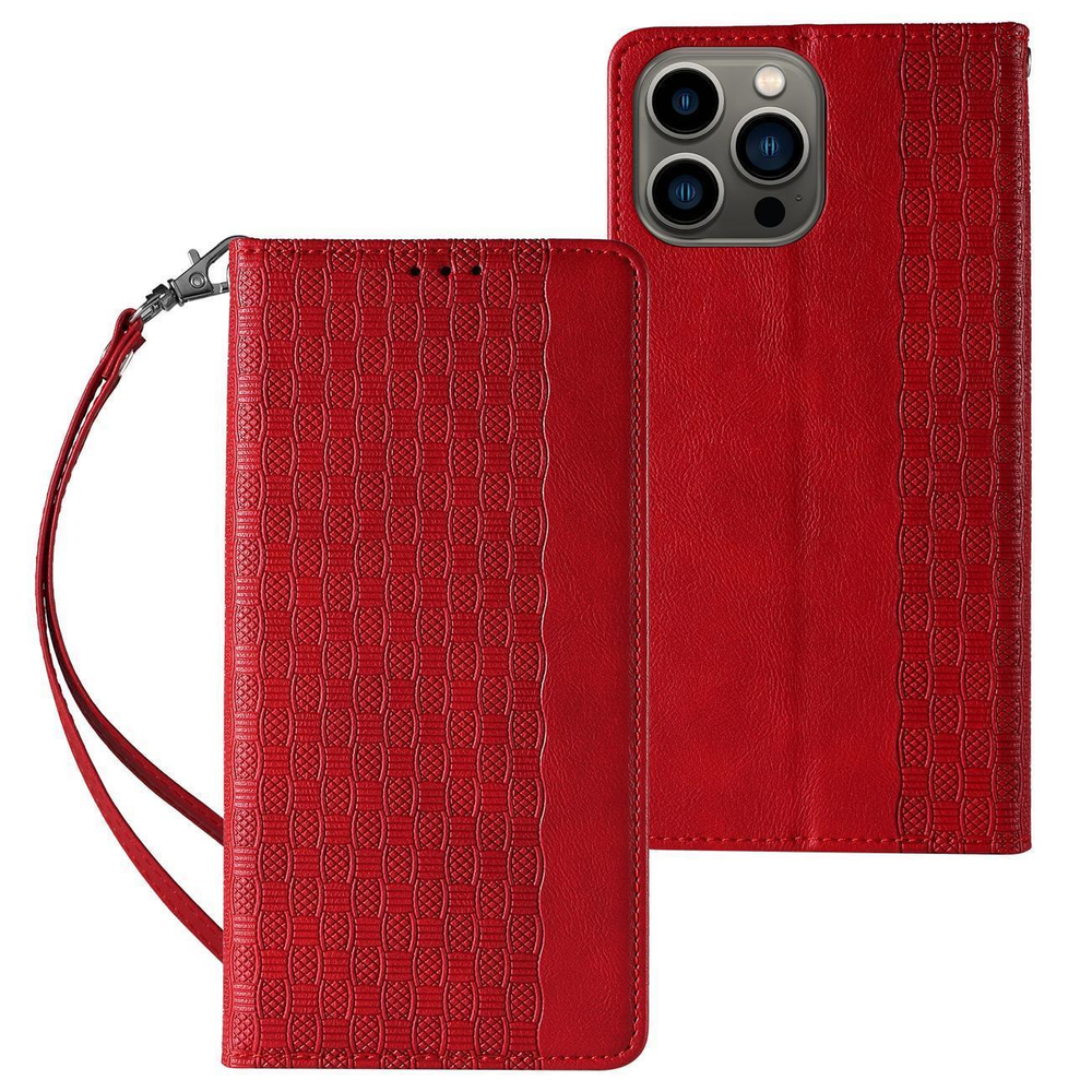 iTok webáruház - Samsung Magnet Strap Case for Samsung Galaxy S23+ Flip Wallet Mini Lanyard Stand red 1 Magnet Strap Case for Samsung Galaxy S23+ Flip Wallet Mini Lanyard Stand red