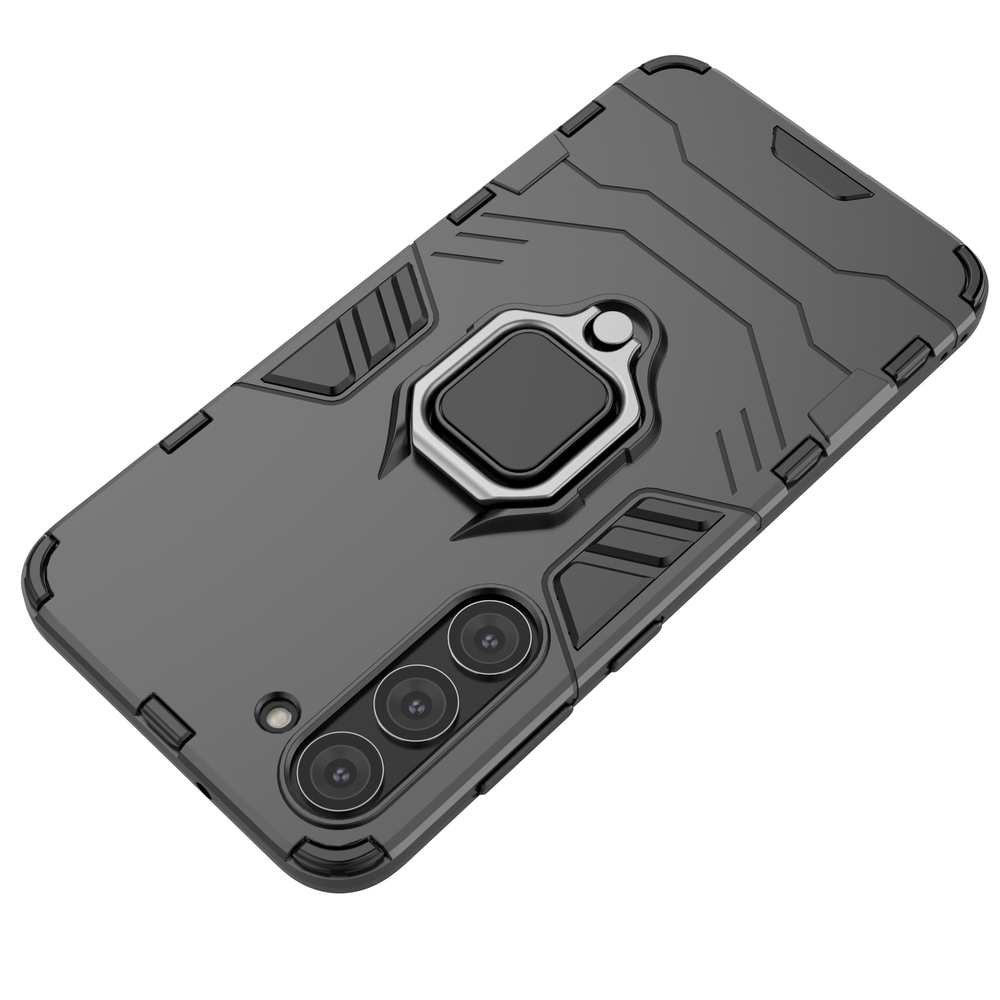 iTok webáruház - Samsung Ring Armor case for Samsung Galaxy S23+ armored cover magnetic holder ring black 5 Ring Armor case for Samsung Galaxy S23+ armored cover magnetic holder ring black