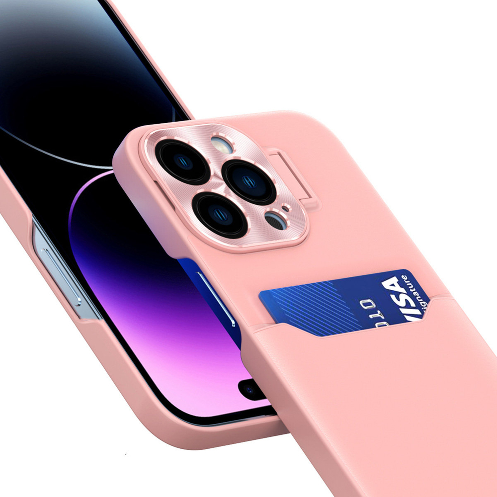 iTok webáruház - Samsung Leather Stand Case for Samsung Galaxy S23+ card wallet cover with stand pink 4 Leather Stand Case for Samsung Galaxy S23+ card wallet cover with stand pink