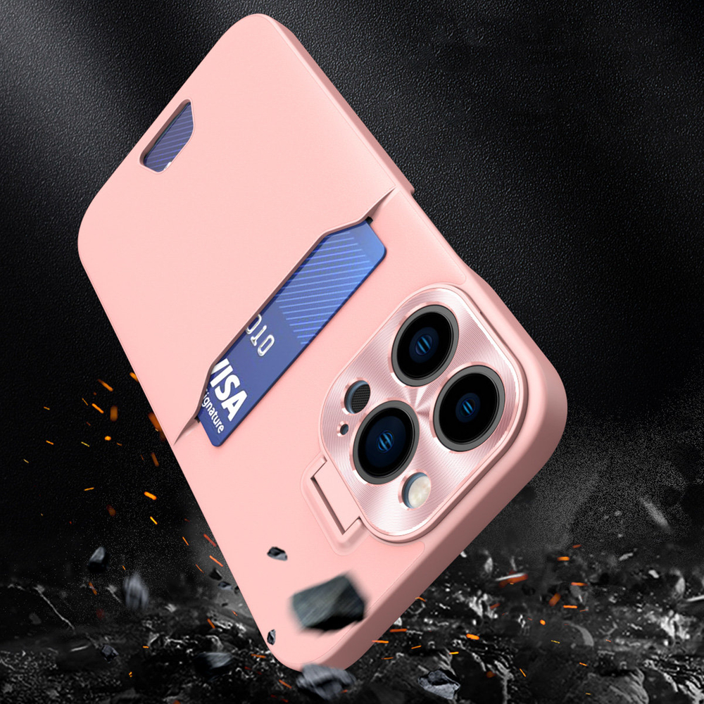 iTok webáruház - Samsung Leather Stand Case for Samsung Galaxy S23+ card wallet cover with stand pink 6 Leather Stand Case for Samsung Galaxy S23+ card wallet cover with stand pink