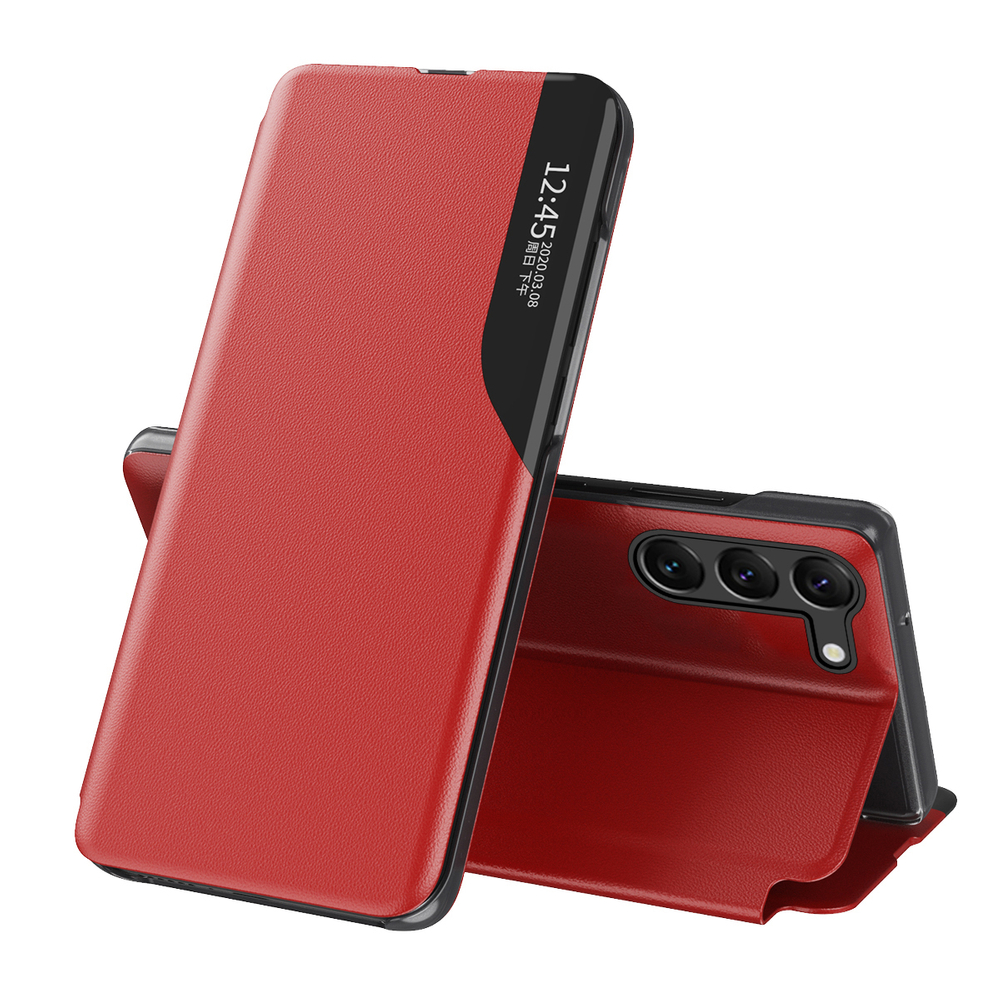 iTok webáruház - Samsung Eco Leather View Case case for Samsung Galaxy S23+ with a flip stand red 1 Eco Leather View Case case for Samsung Galaxy S23+ with a flip stand red