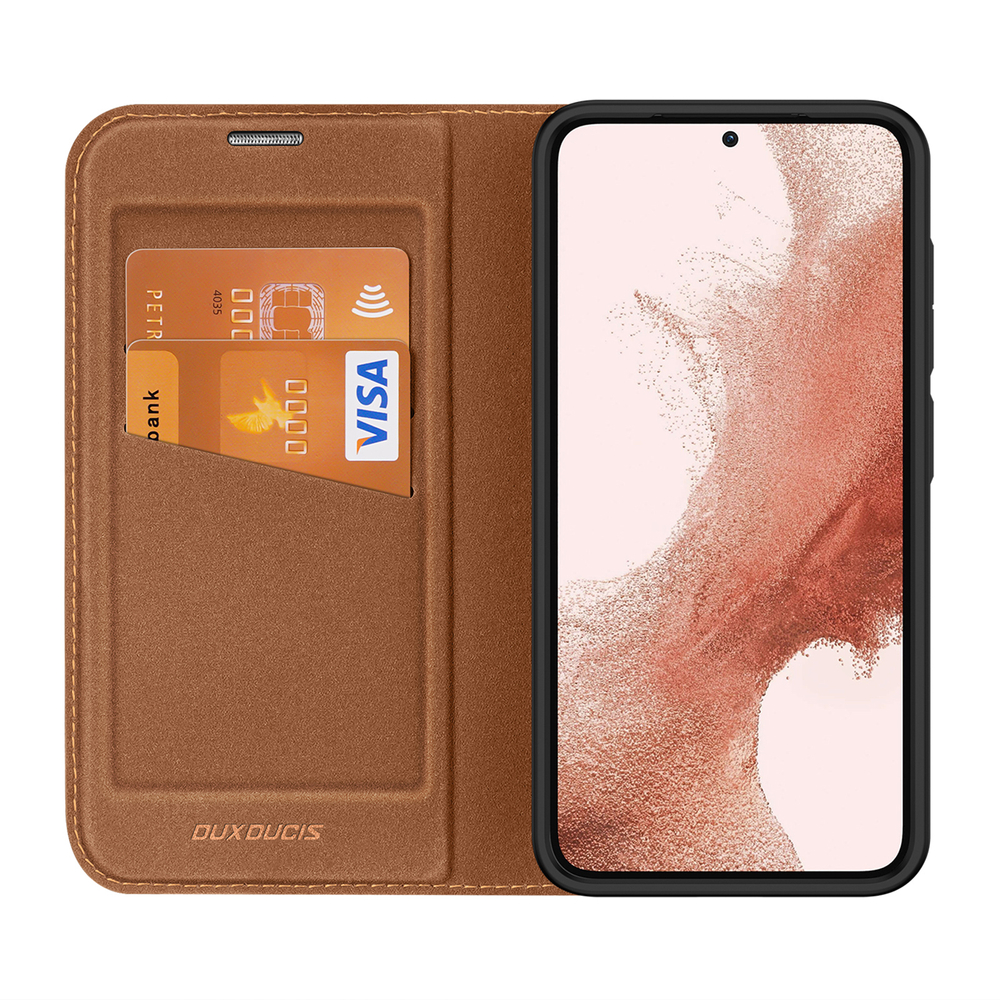 iTok webáruház - Dux Ducis Dux Ducis Skin X2 case Samsung Galaxy S23+ flip case wallet stand brown 3 Dux Ducis Skin X2 case Samsung Galaxy S23+ flip case wallet stand brown