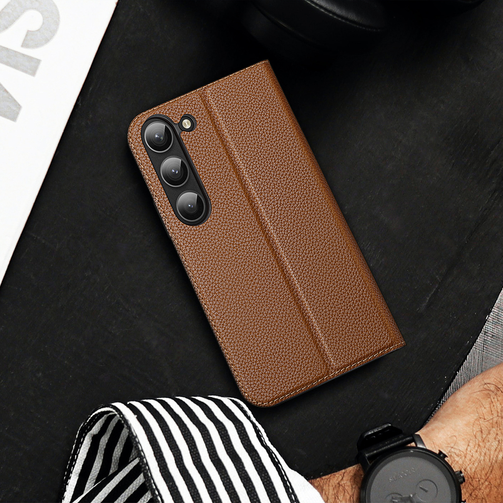 iTok webáruház - Dux Ducis Dux Ducis Skin X2 case Samsung Galaxy S23+ flip case wallet stand brown 6 Dux Ducis Skin X2 case Samsung Galaxy S23+ flip case wallet stand brown
