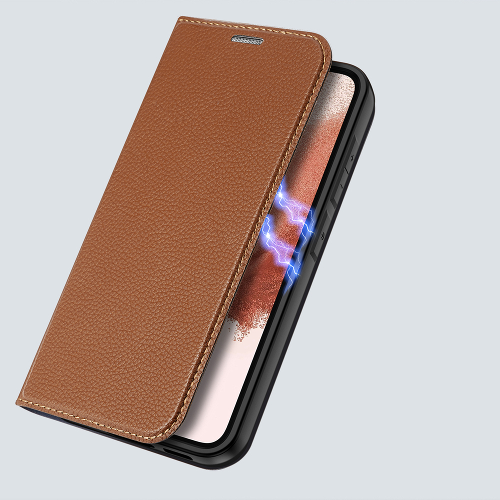 iTok webáruház - Dux Ducis Dux Ducis Skin X2 case Samsung Galaxy S23+ flip case wallet stand brown 7 Dux Ducis Skin X2 case Samsung Galaxy S23+ flip case wallet stand brown