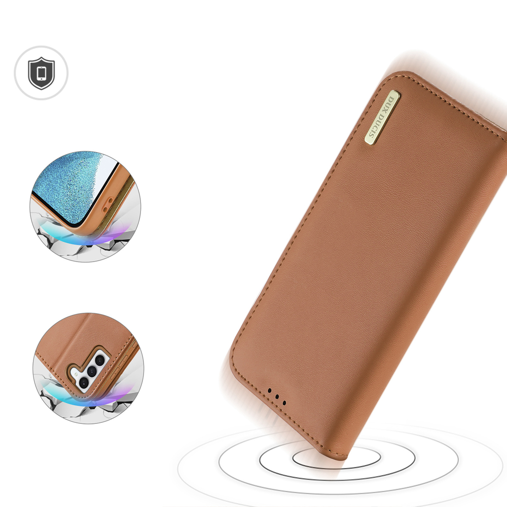 iTok webáruház - Dux Ducis Dux Ducis Hivo case Samsung Galaxy S23+ flip cover wallet stand RFID blocking brown 4 Dux Ducis Hivo case Samsung Galaxy S23+ flip cover wallet stand RFID blocking brown