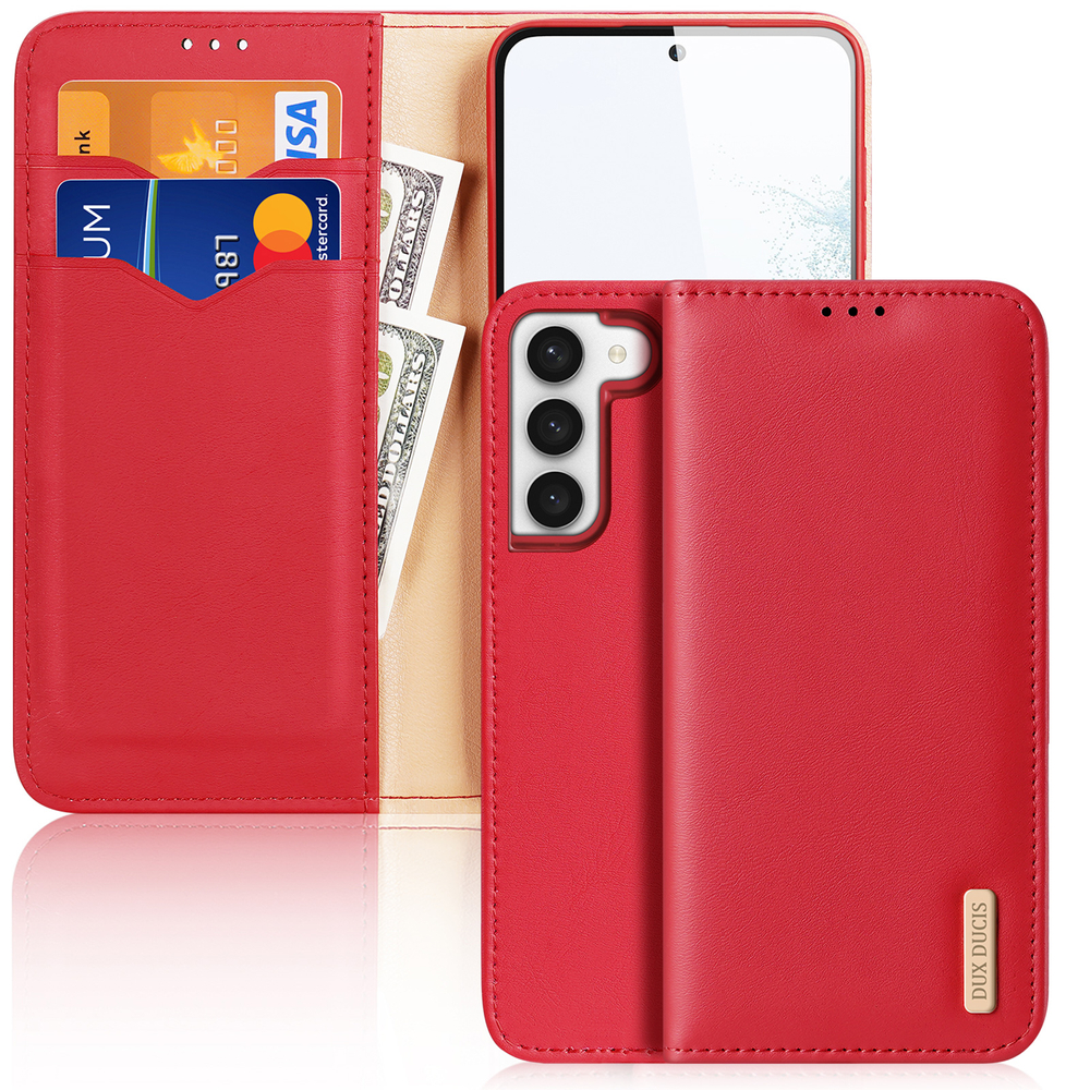 iTok webáruház - Dux Ducis Dux Ducis Hivo case Samsung Galaxy S23+ flip cover wallet stand RFID blocking red 1 Dux Ducis Hivo case Samsung Galaxy S23+ flip cover wallet stand RFID blocking red