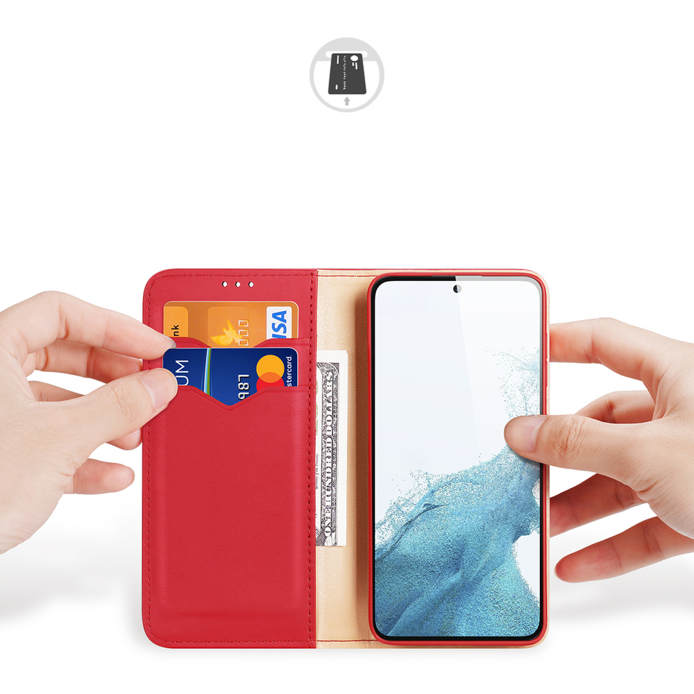 iTok webáruház - Dux Ducis Dux Ducis Hivo case Samsung Galaxy S23+ flip cover wallet stand RFID blocking red 2 Dux Ducis Hivo case Samsung Galaxy S23+ flip cover wallet stand RFID blocking red