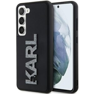 Karl Lagerfeld 3D Rubber Glitter Logo case for Samsung Galaxy S23+ (fekete)