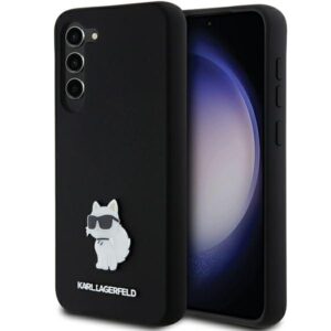 Karl Lagerfeld Silicone Choupette Metal Pin case for Samsung Galaxy S23+ (fekete)