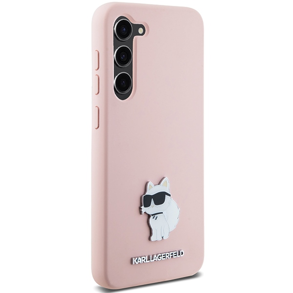 iTok webáruház - Karl Lagerfeld Karl Lagerfeld Silicone Choupette Metal Pin case for Samsung Galaxy S23+ (rózsaszín) 4 Karl Lagerfeld Silicone Choupette Metal Pin case for Samsung Galaxy S23+ (rózsaszín)